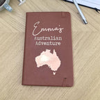 Personalised Faux Leather Country Map Travel Journal