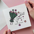 Personalized Floral Birthday Card for Gran: Custom Message