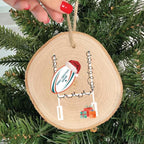 Personalised Rugby Christmas Wooden Bauble