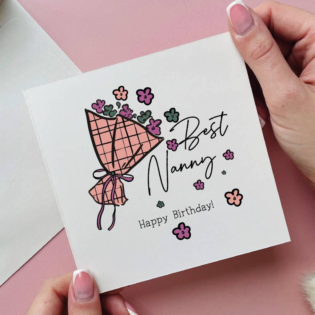 Personalized Floral Birthday Card for Nanny