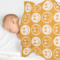 Personalised Yellow Happy Face Baby Blanket