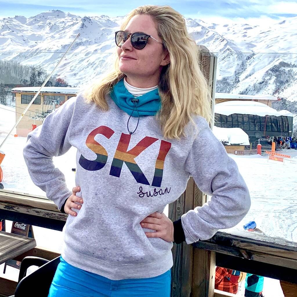 Personalised Rainbow Ski Jumper