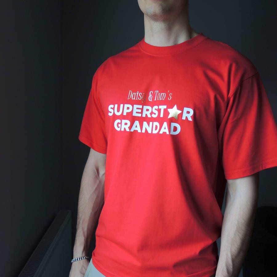 Personalised Superstar Grandad T Shirt