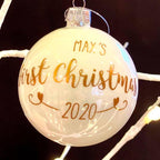 Personalised Swirl First Chirstmas Bauble