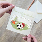 Personalised Football Goal Christmas Card