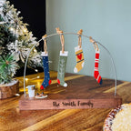 Personalised Family Christmas Stockings Wooden Block