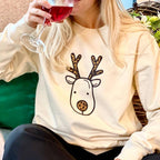 Personalised Leopard Print Rudolph Christmas Jumper