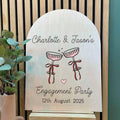 Champagne And Bows Personalised Engagement Party Sign