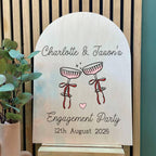 Champagne And Bows Personalised Engagement Party Sign