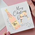 Personalised Turkey Wine Christmas Card