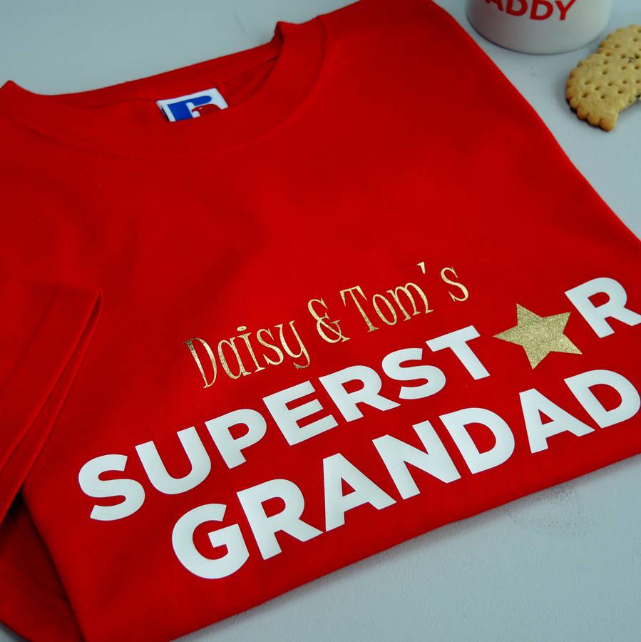 Personalised Superstar Grandad T Shirt
