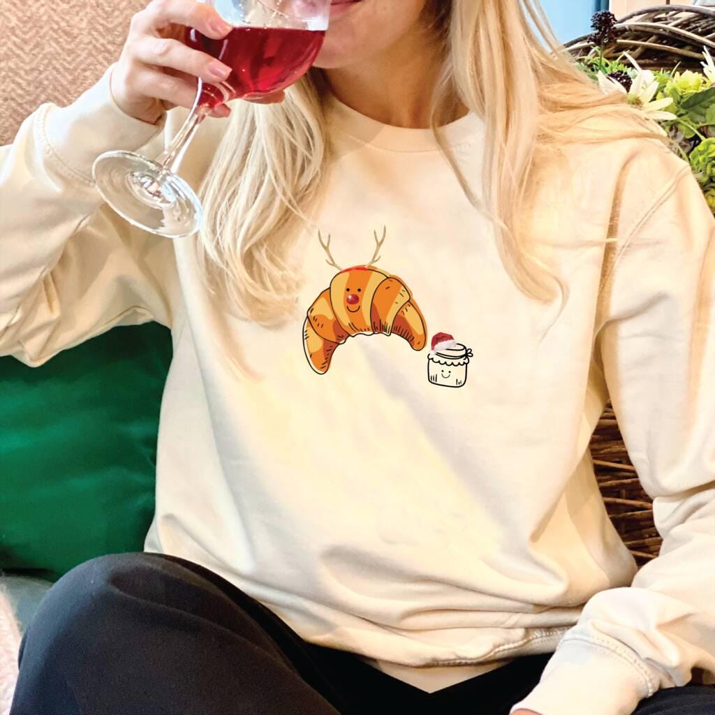 Personalised Croissant Christmas Jumper