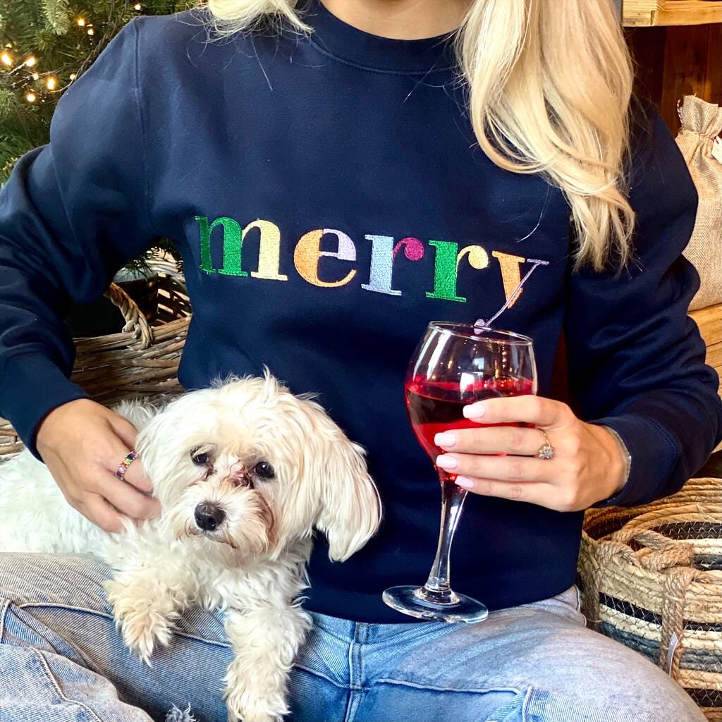 Multi Coloured Merry Christmas Unisex Jumper