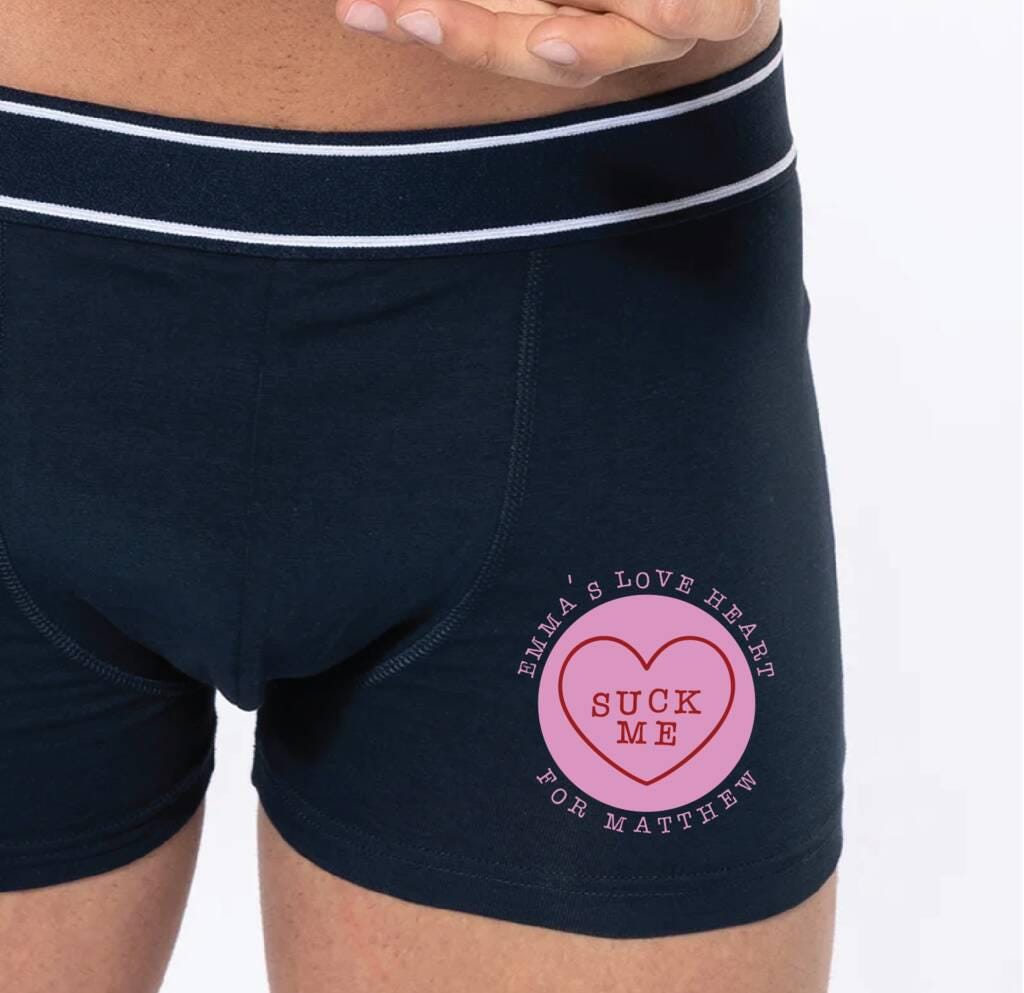 Personalised Love Heart Valentine's Underwear