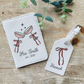Personalised Champagne Bow Honeymoon Passport And Luggage Tag
