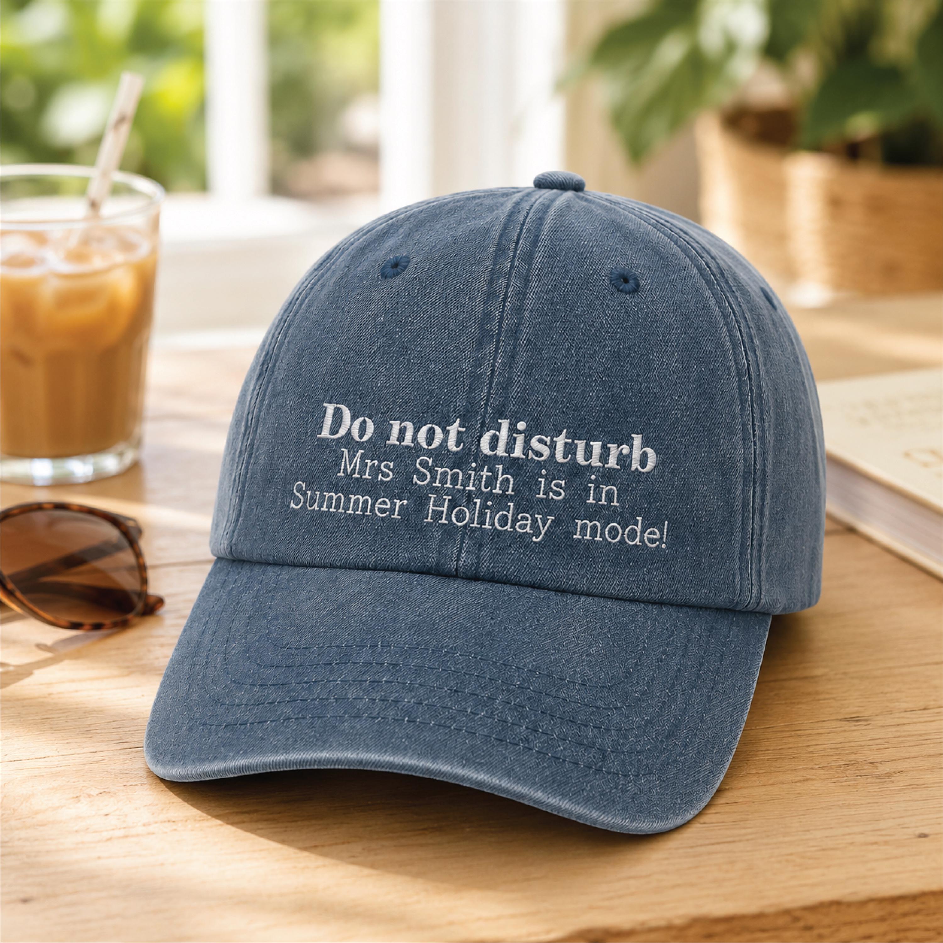 Personalised Summer Holiday Mode Teacher Cap