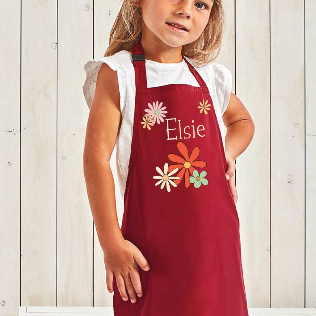 Personalised Flower Power Kids Apron