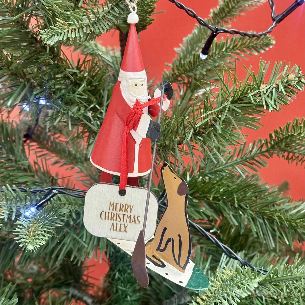 Personalised Sup Paddleboard Santa Bauble