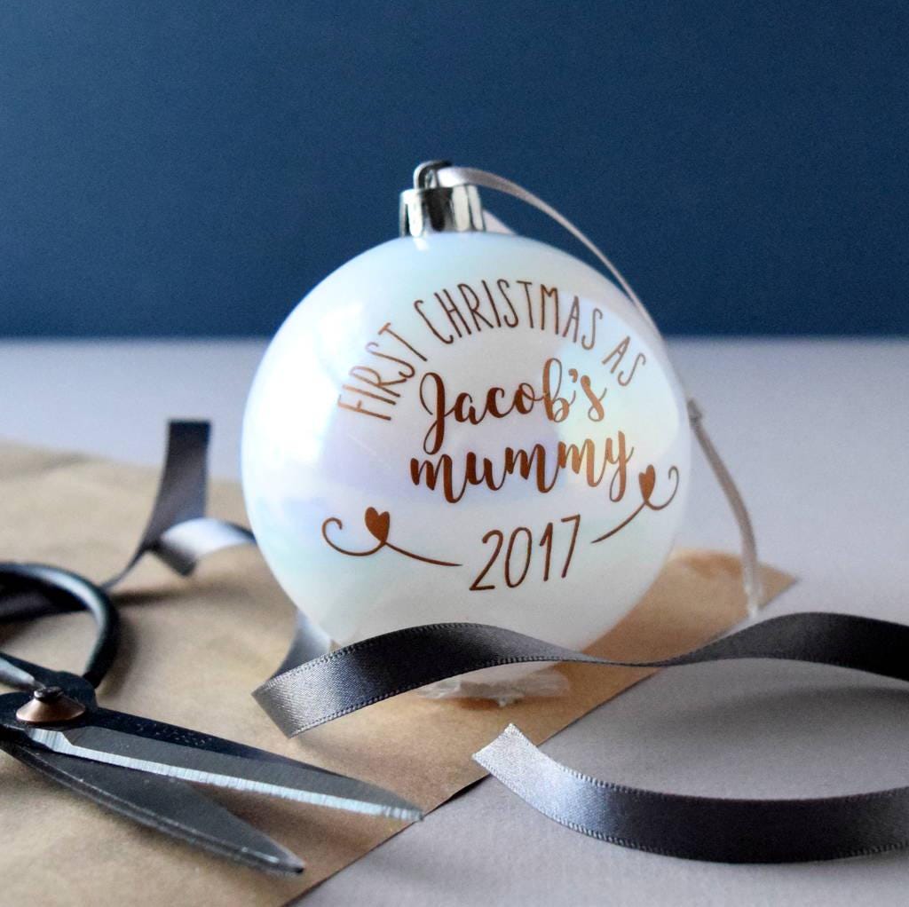 Personalised Copper First Christmas Bauble