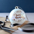 Personalised Copper First Christmas Bauble