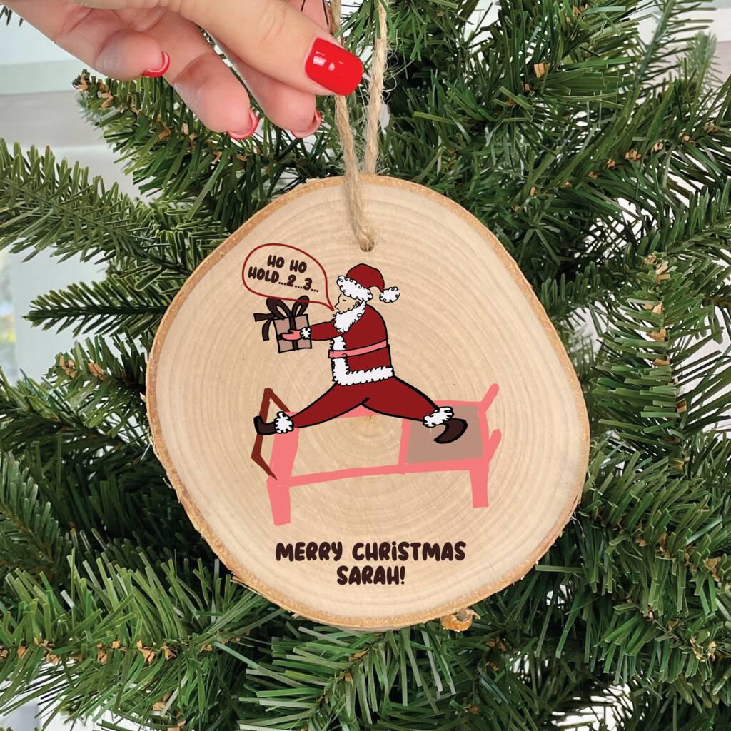 Personalised Santa Reformer Pilates Christmas Bauble