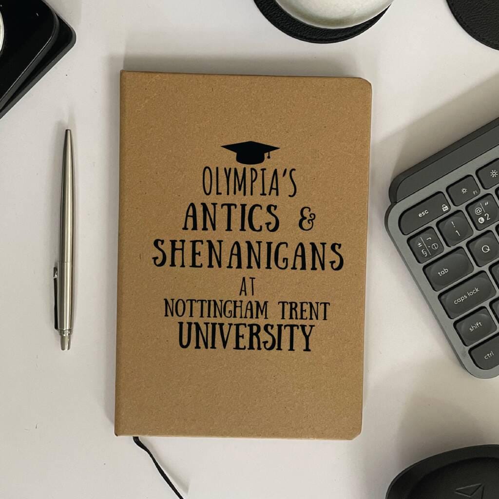 Personalised Antics And Shenanigans University Notebook