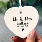 Personalised Wedding And Date Heart Decoration