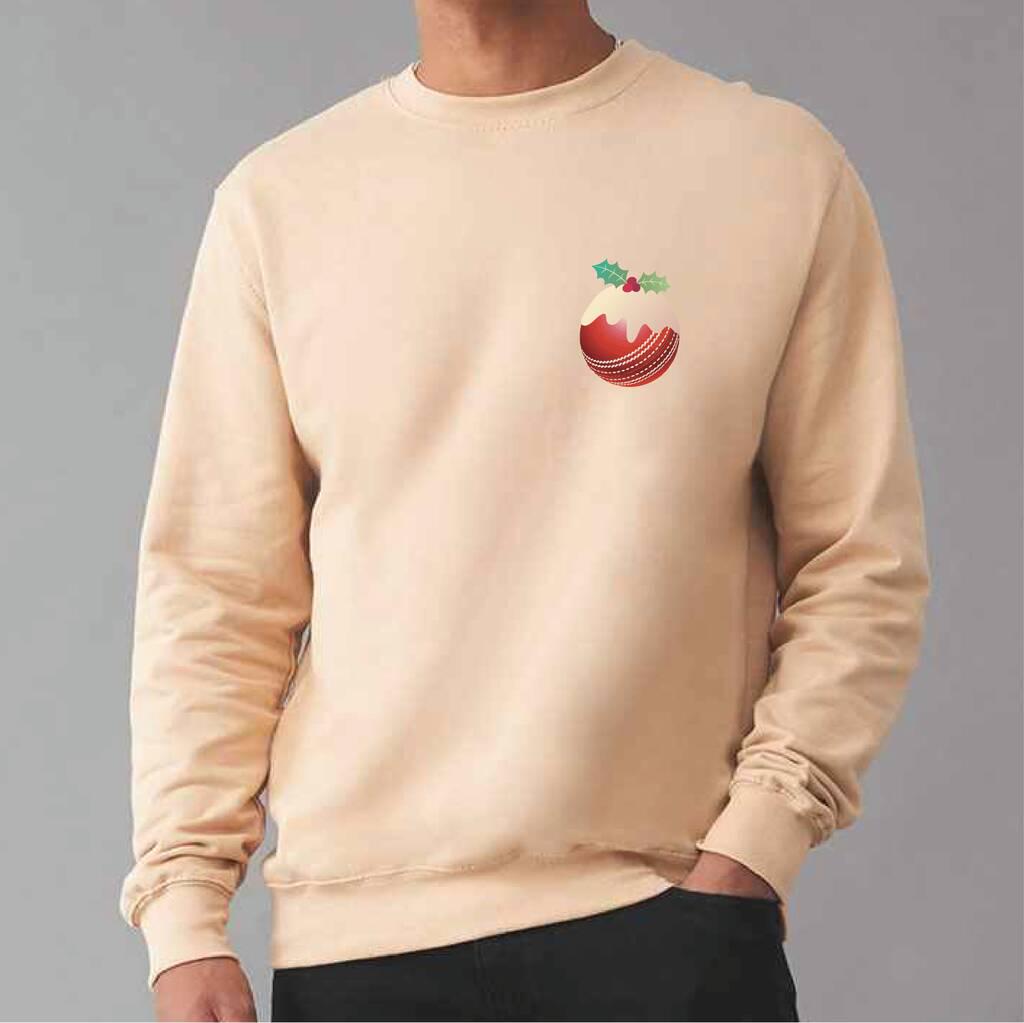 Personalised Cricket Christmas Pudding Jumper