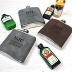 Personalised Leather Effect Groomsman Hip Flask