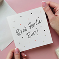 Best Auntie Ever Hearts Card