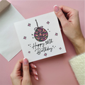 Pink Disco Ball 50th Birthday Card