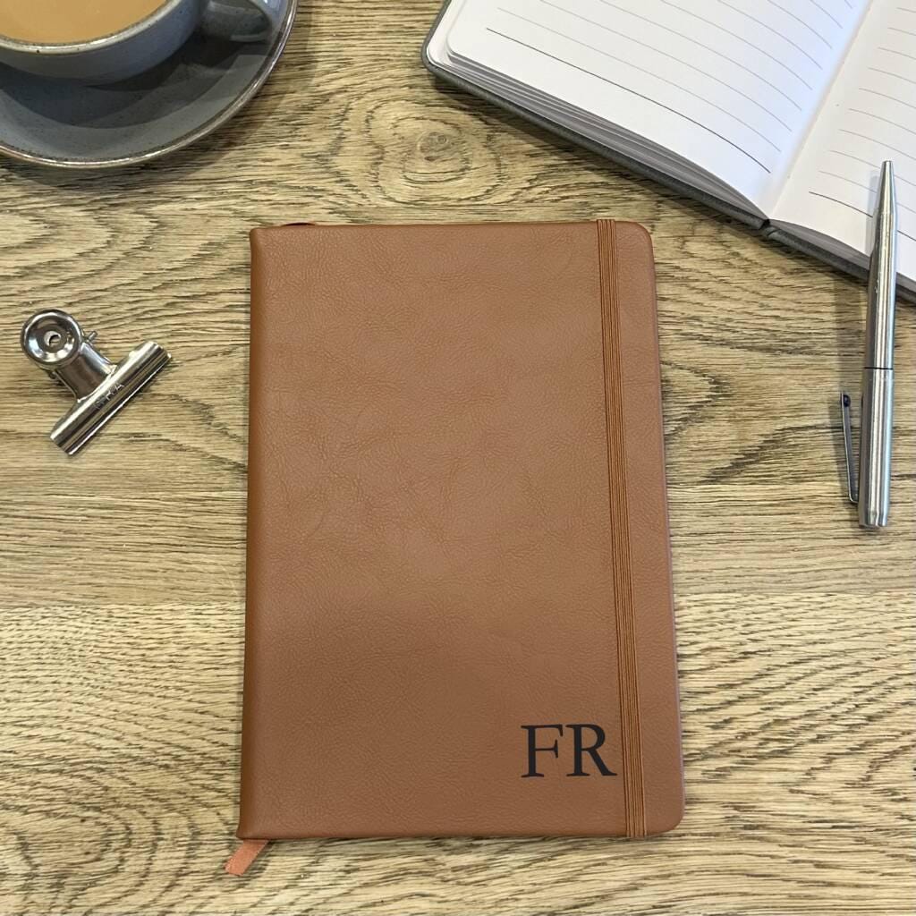 Personalised Faux Leather Initial Notebook