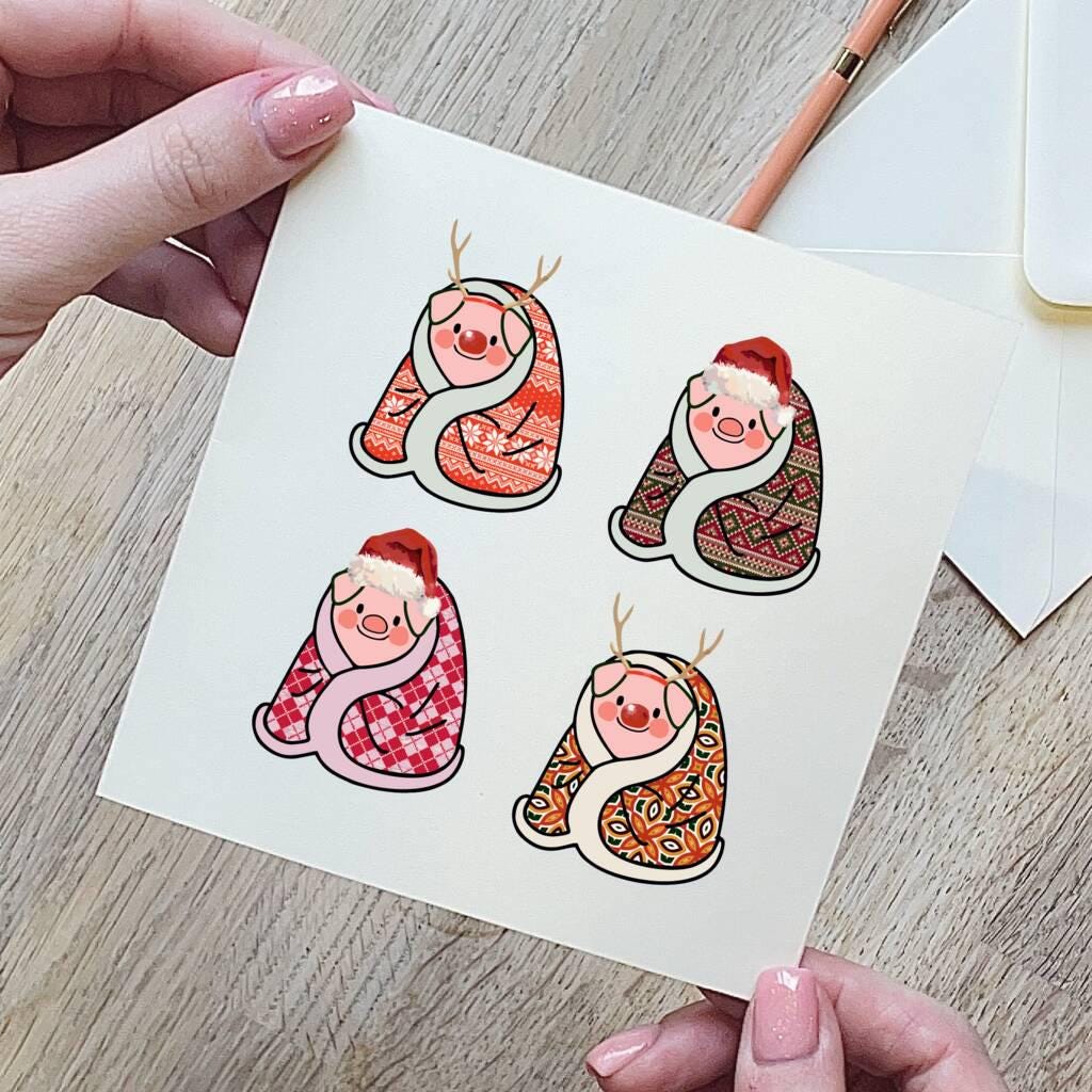 Pigs In Blankets Christmas Card