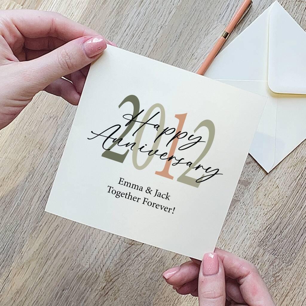 Persoanlised Happy Anniversary Year Of Choice Card