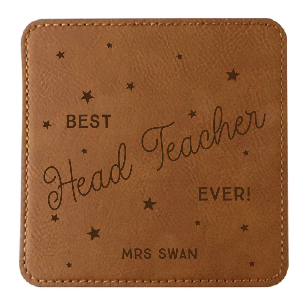 Best Head Teacher Ever Leather Star Coaster Lifestyle