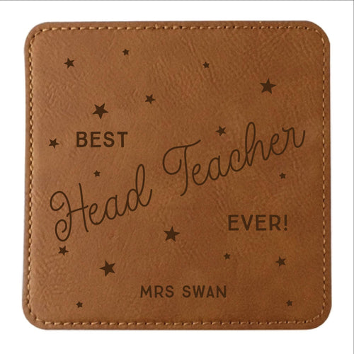 Best Head Teacher Ever Leather Star Coaster Lifestyle