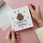 Orange Disco Ball 21st Birthday Card