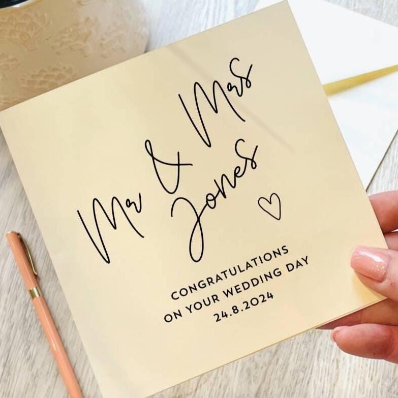 Personalised Script Wedding Card