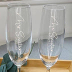 Personalised Mr And Mrs And Date Champagne Flutes