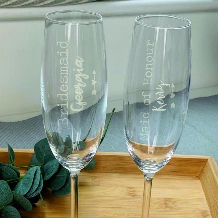 Personalised Bridal Party Champagne Flute