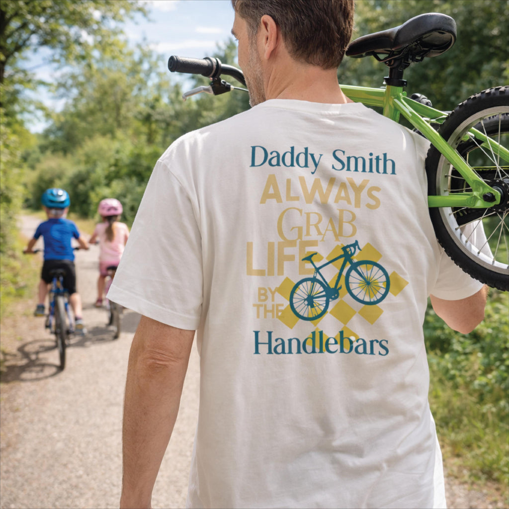 Personalised Grab Life By The Handlebars Graphic T Shirt