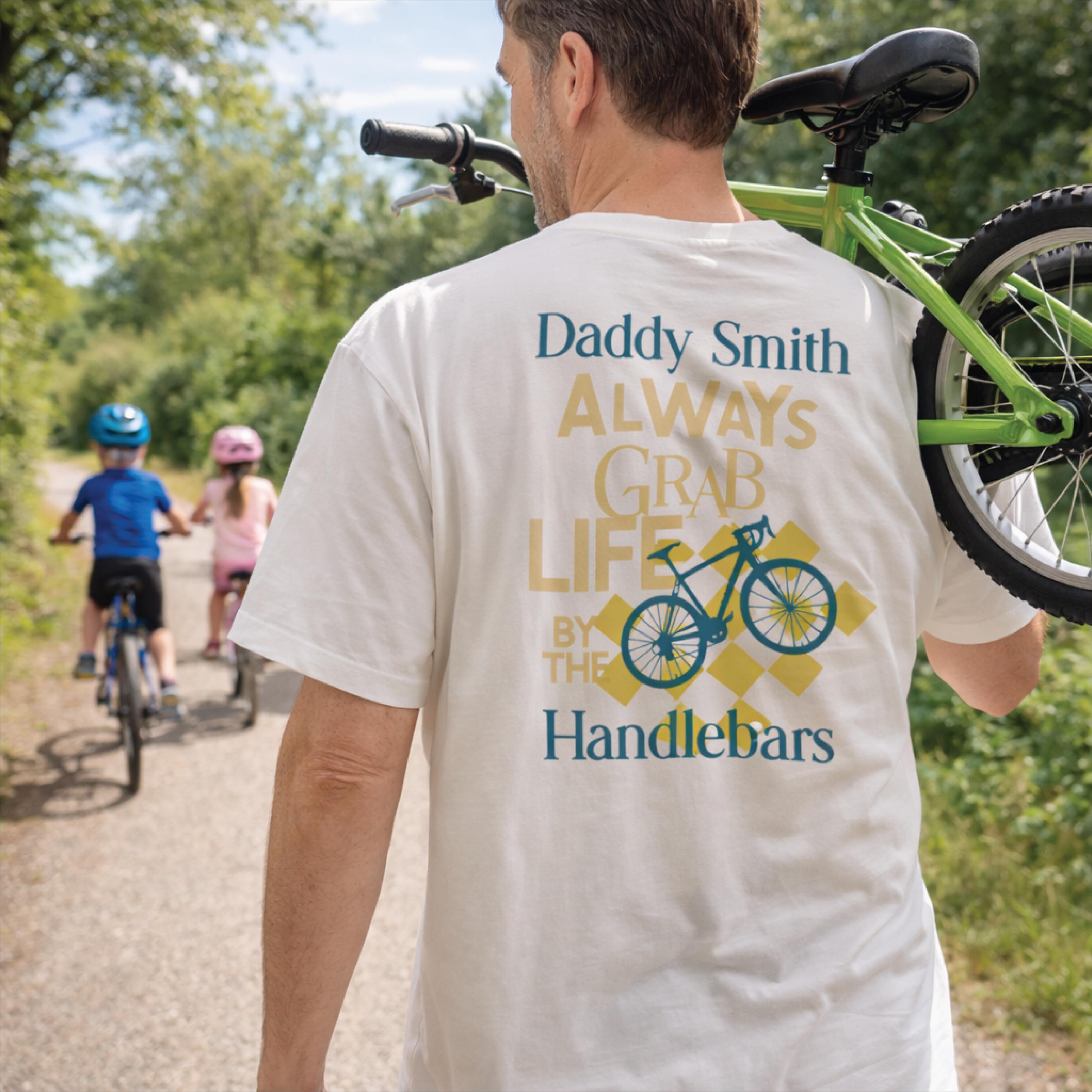 Personalised Grab Life By The Handlebars Graphic T Shirt