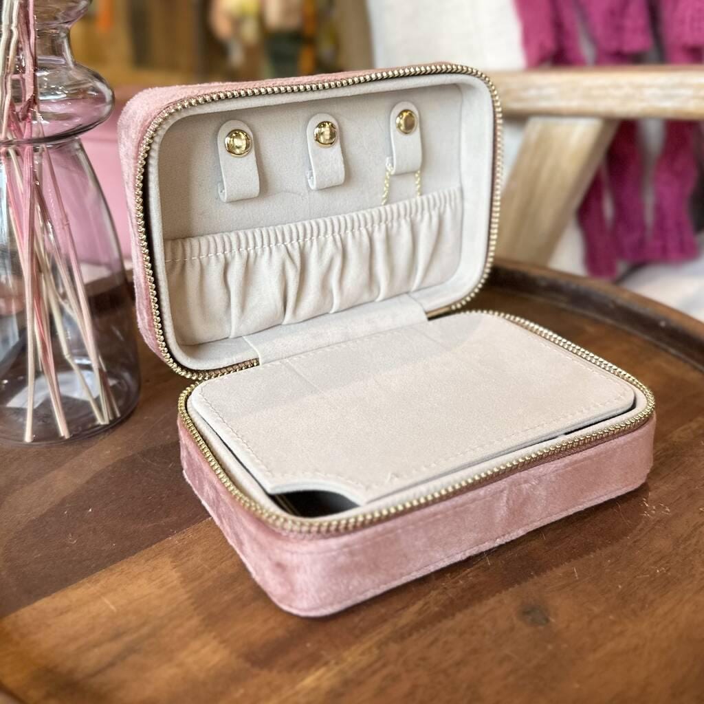 Personalised Velvet Initial Travel Jewellery Box