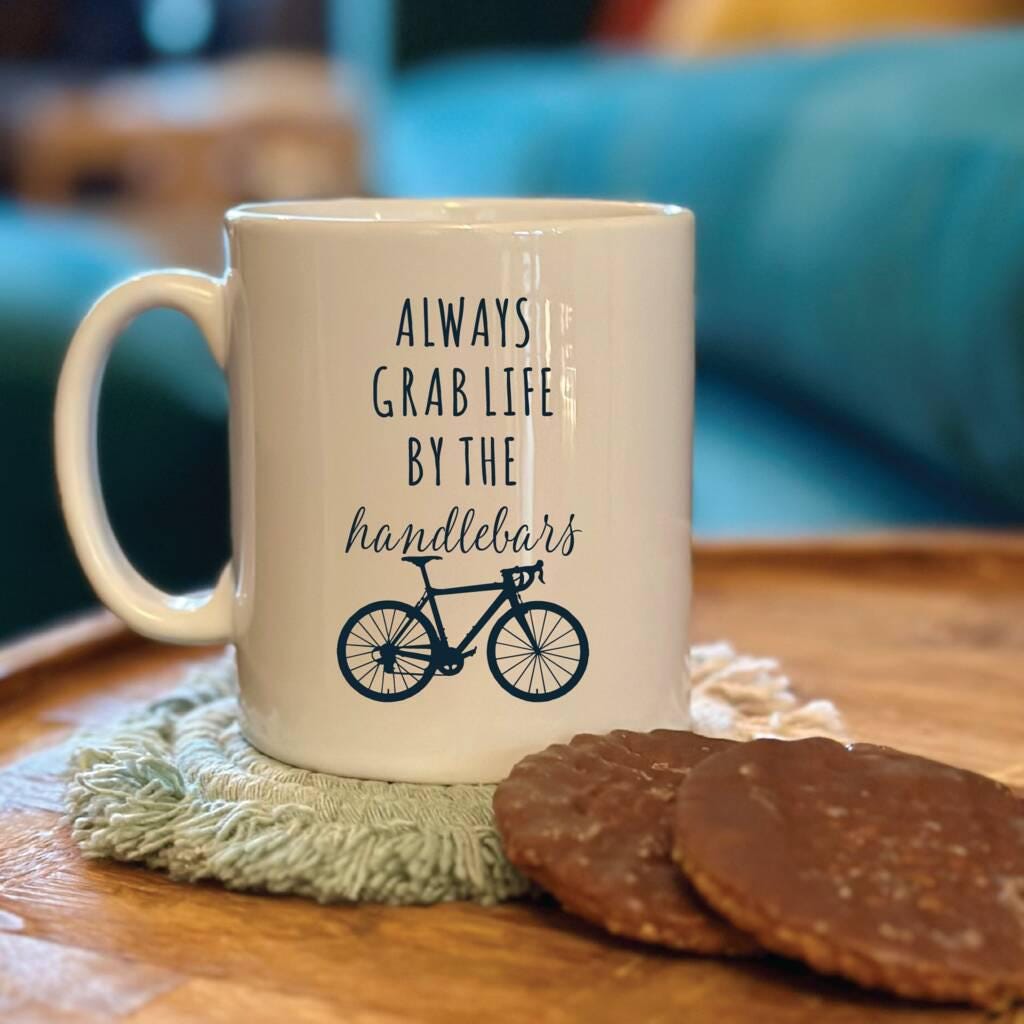 Grab Life By The Handlebars Cyclist Mug