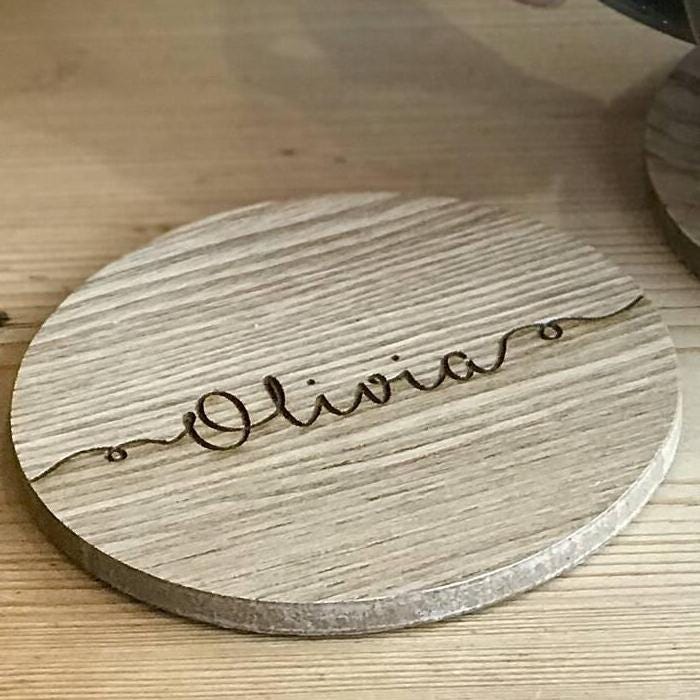 Personalised Wooden Name Coaster