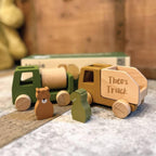 Personalised Construction Cars Wooden Gift Set For Baby