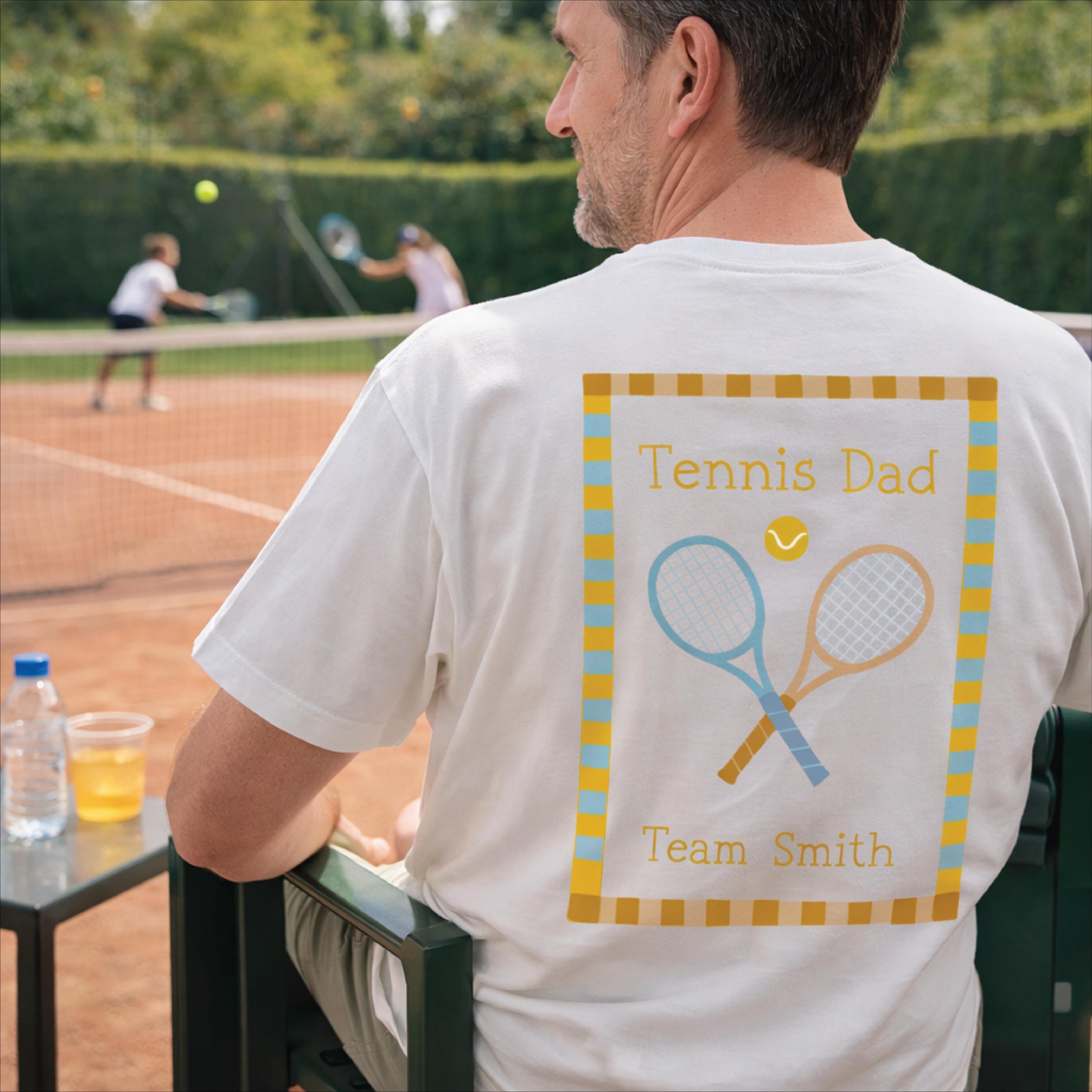 Personalised Tennis Dad Graphic T Shirt