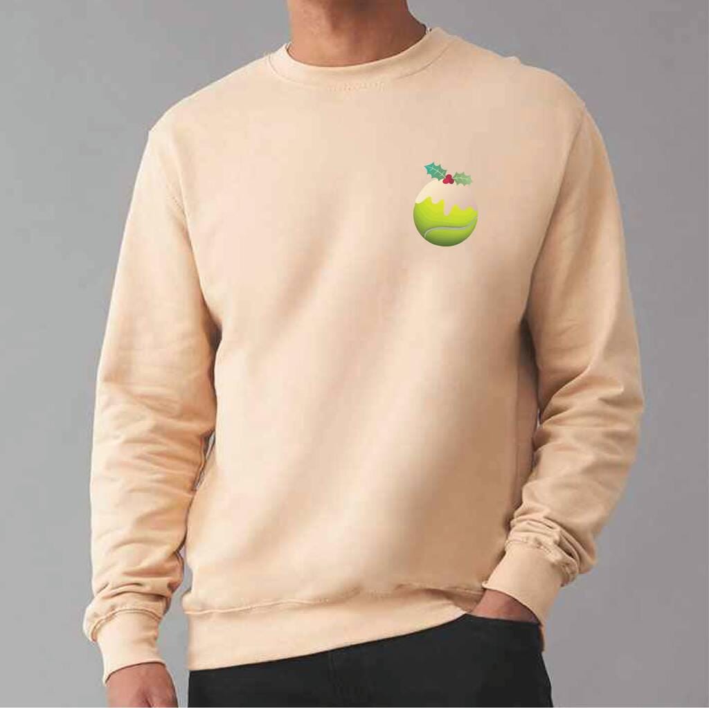 Personalised Tennis Christmas Pudding Jumper