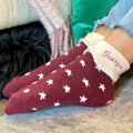 Personalised Christmas Red Star Cosy Socks
