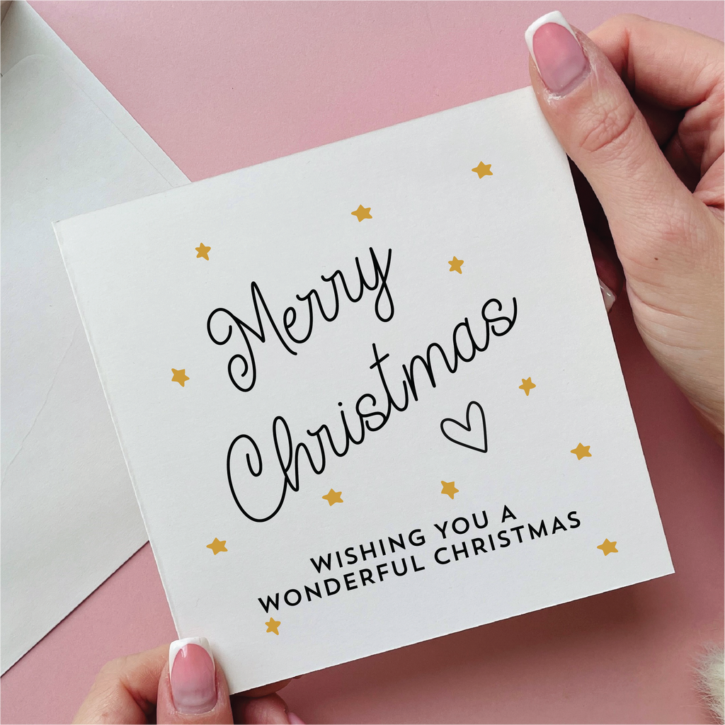 Gold Stars Merry Christmas Card